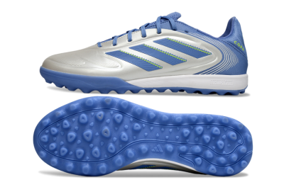 Men's Adidas Copa Pure 3 TF Football Shoes - Silver/Blue/Yellow