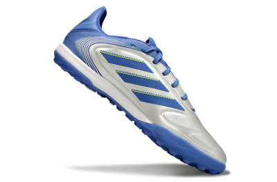 Men's Adidas Copa Pure 3 TF Football Shoes - Silver/Blue/Yellow
