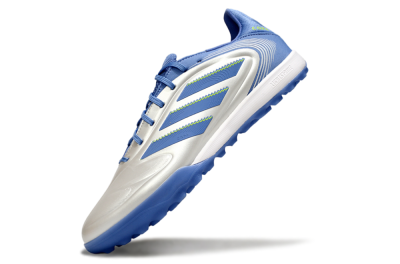 Men's Adidas Copa Pure 3 TF Football Shoes - Silver/Blue/Yellow