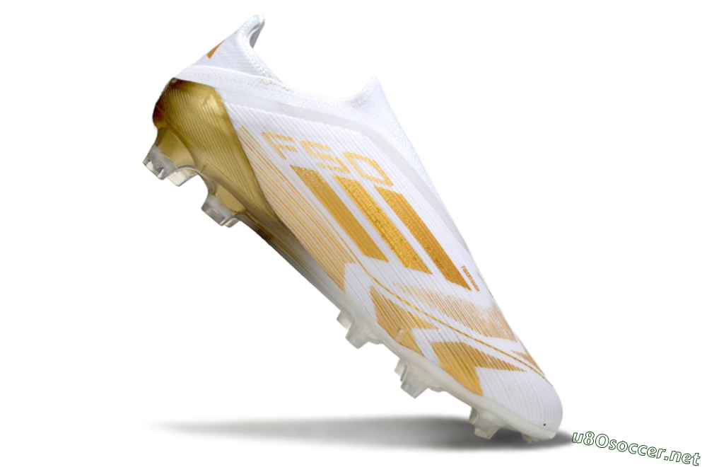 Men's Adidas F50 Elite Laceless FG Football Boots - White/Gold 4
