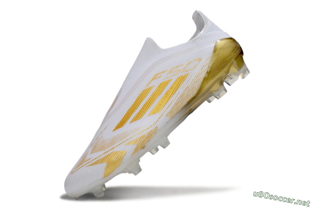 Men's Adidas F50 Elite Laceless FG Football Boots - White/Gold 5
