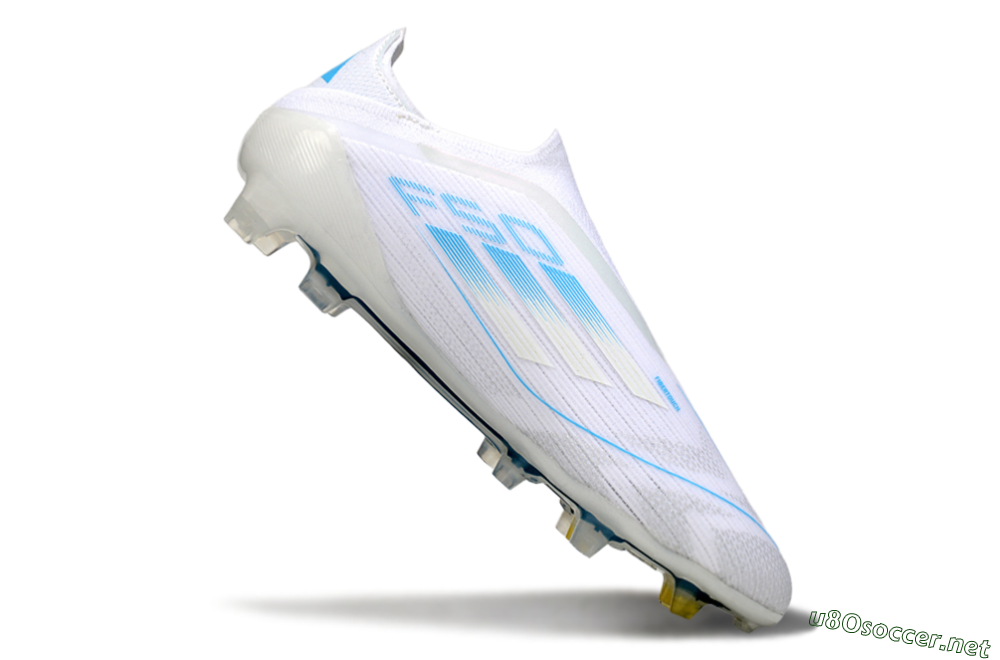 Men's Adidas F50 Elite Laceless FG Football Boots - White/Blue 4