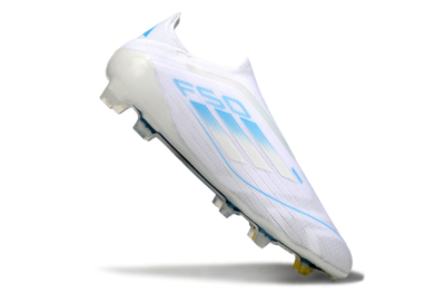 Men's Adidas F50 Elite Laceless FG Football Boots - White/Blue