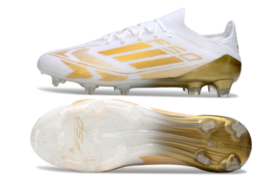 Men's Adidas F50 Elite FG Football Boots - White/Gold