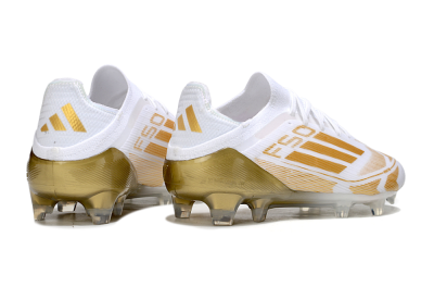 Men's Adidas F50 Elite FG Football Boots - White/Gold