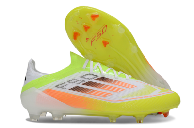 Men's Adidas F50 Elite FG Football Boots - White/Yellow/Orange