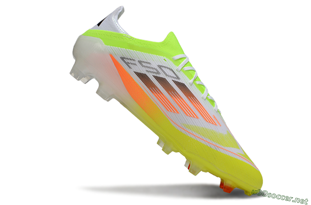 Men's Adidas F50 Elite FG Football Boots - White/Yellow/Orange 4