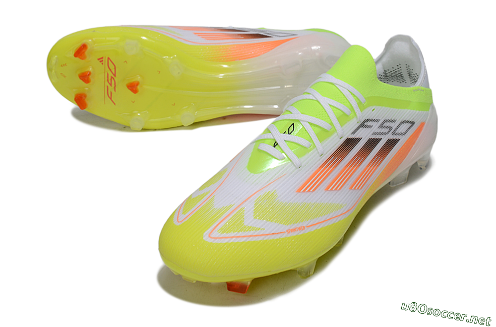 Men's Adidas F50 Elite FG Football Boots - White/Yellow/Orange 3