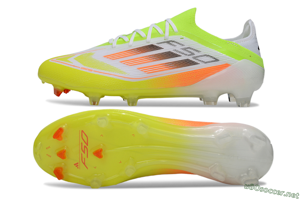 Men's Adidas F50 Elite FG Football Boots - White/Yellow/Orange 1