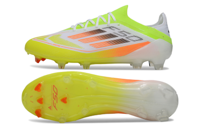 Men's Adidas F50 Elite FG Football Boots - White/Yellow/Orange