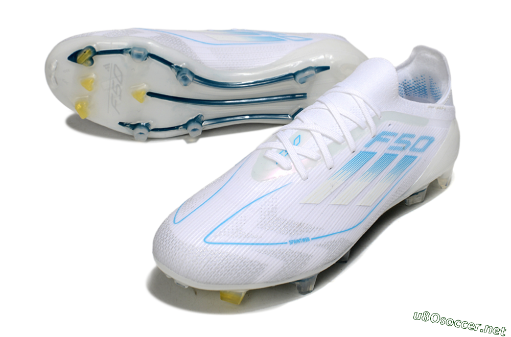 Men's Adidas F50 Elite FG Football Boots - White/Blue 3