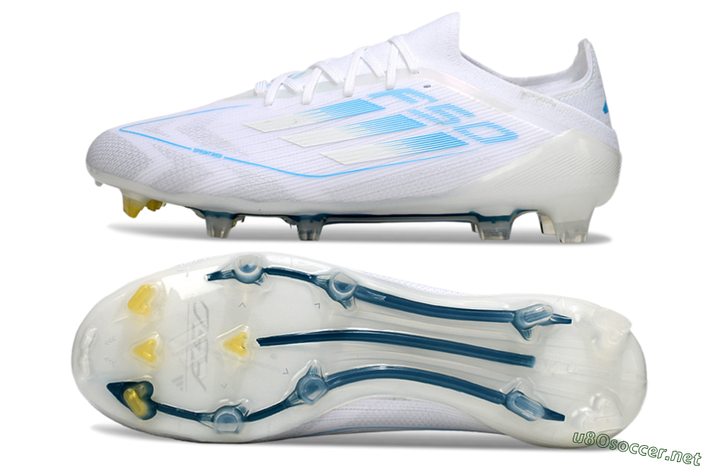 Men's Adidas F50 Elite FG Football Boots - White/Blue 1