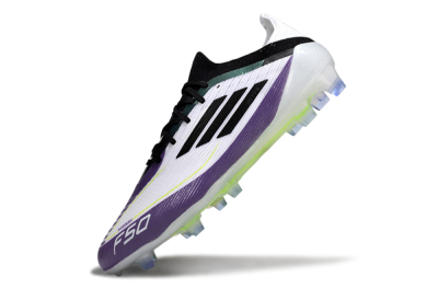 Men's Messi x Adidas F50 Elite FG Football Boots - White/Purple/Black