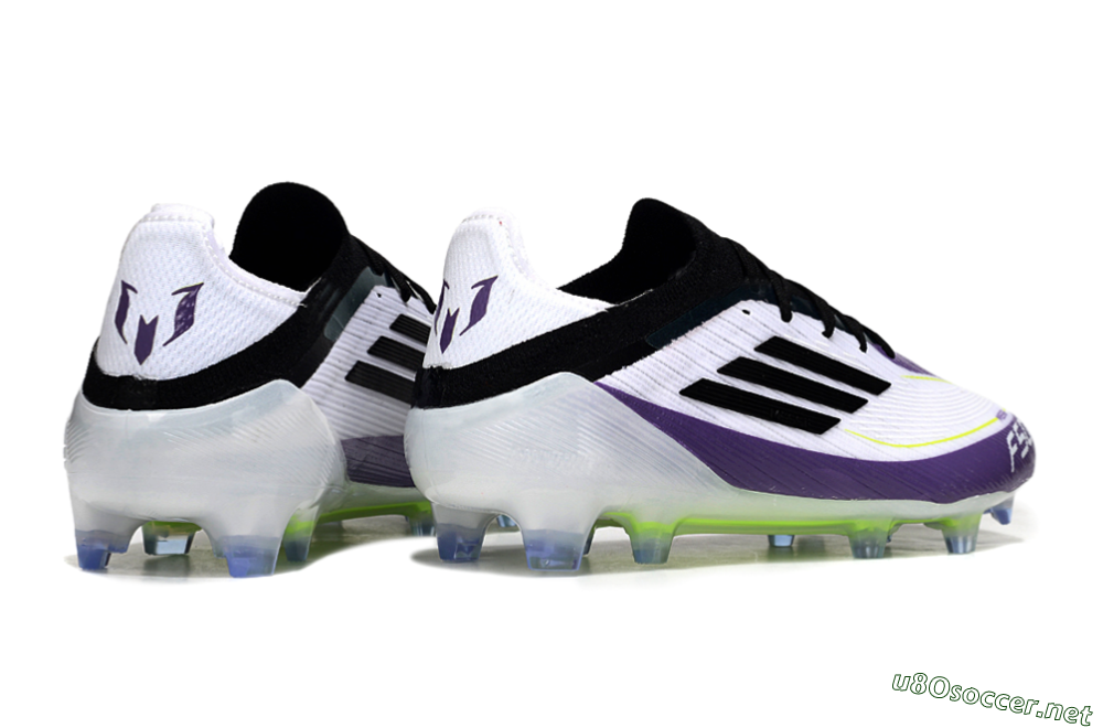 Men's Messi x Adidas F50 Elite FG Football Boots - White/Purple/Black 6