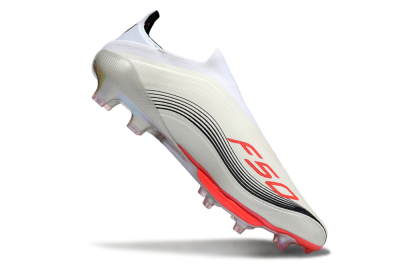 Men's Messi x Adidas F50+ Elite Laceless FG Football Boots - Silver/Red/Black