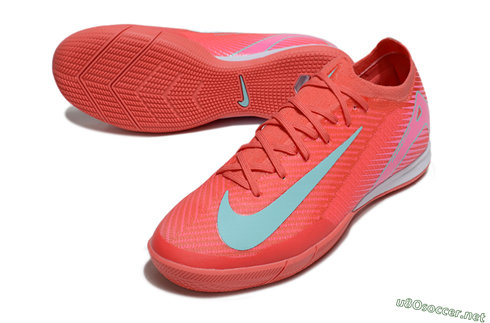 Unisex Nike Air Zoom Mercurial Vapor 16 Elite IC Football Shoes - Red/Jade/White 3