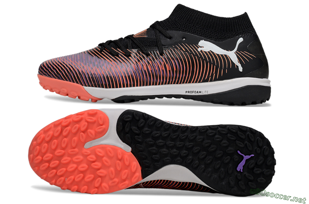 Men's Puma Future 8 Ultimate TF Football Shoes - Black/Pink/Blue 1