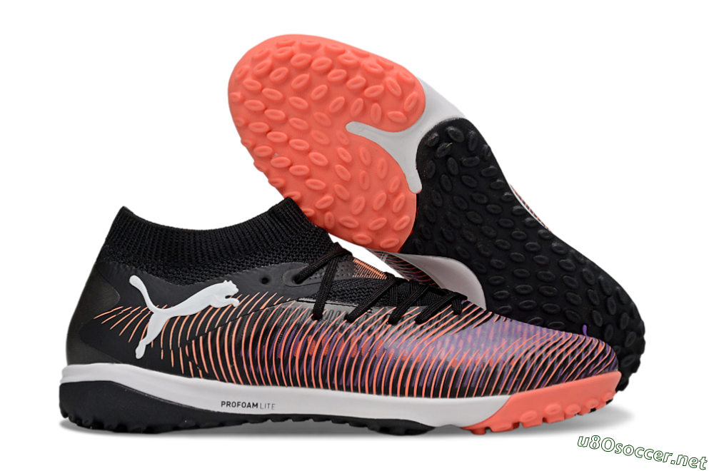 Men's Puma Future 8 Ultimate TF Football Shoes - Black/Pink/Blue 2