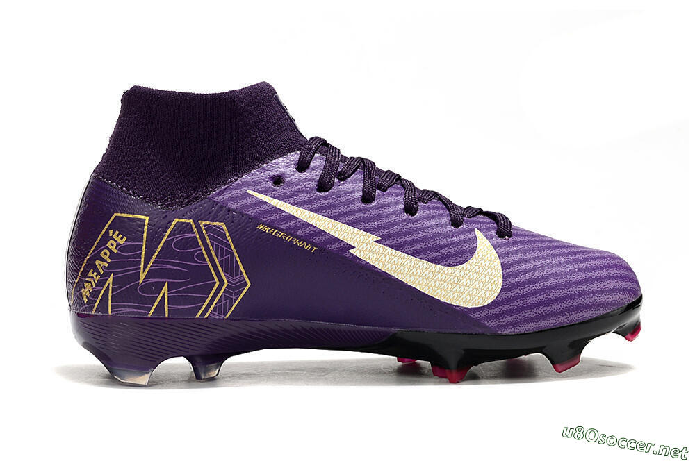 Kids Nike Air Zoom Mercurial Superfly 10 Elite FG Football Boots - Purple/White/Gold 4