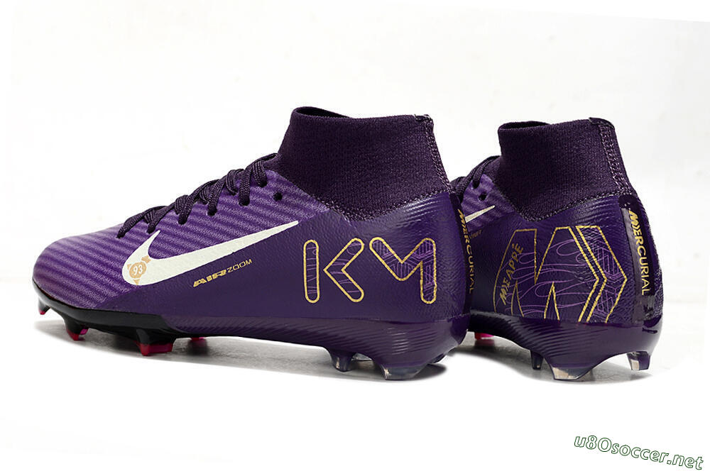 Kids Nike Air Zoom Mercurial Superfly 10 Elite FG Football Boots - Purple/White/Gold 5