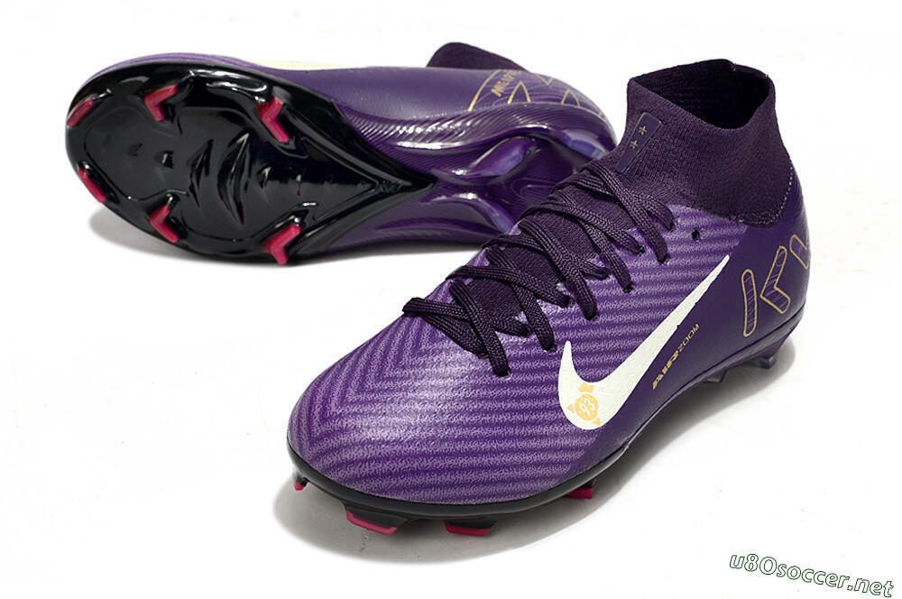 Kids Nike Air Zoom Mercurial Superfly 10 Elite FG Football Boots - Purple/White/Gold 3