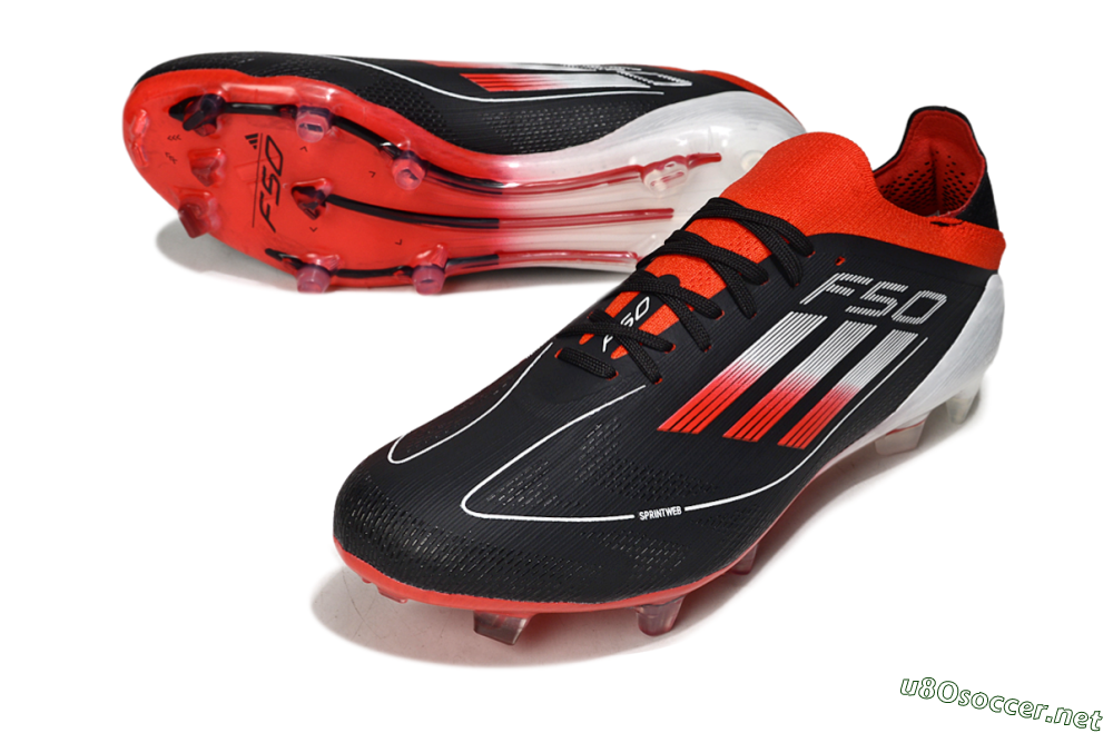 Men's Adidas F50 Elite FG Football Boots - Black/Red/White 3