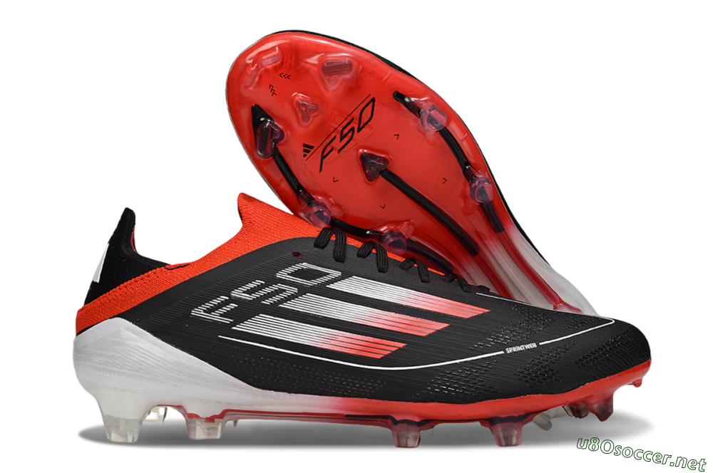 Men's Adidas F50 Elite FG Football Boots - Black/Red/White 2