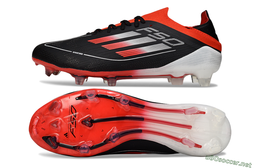 Men's Adidas F50 Elite FG Football Boots - Black/Red/White 1