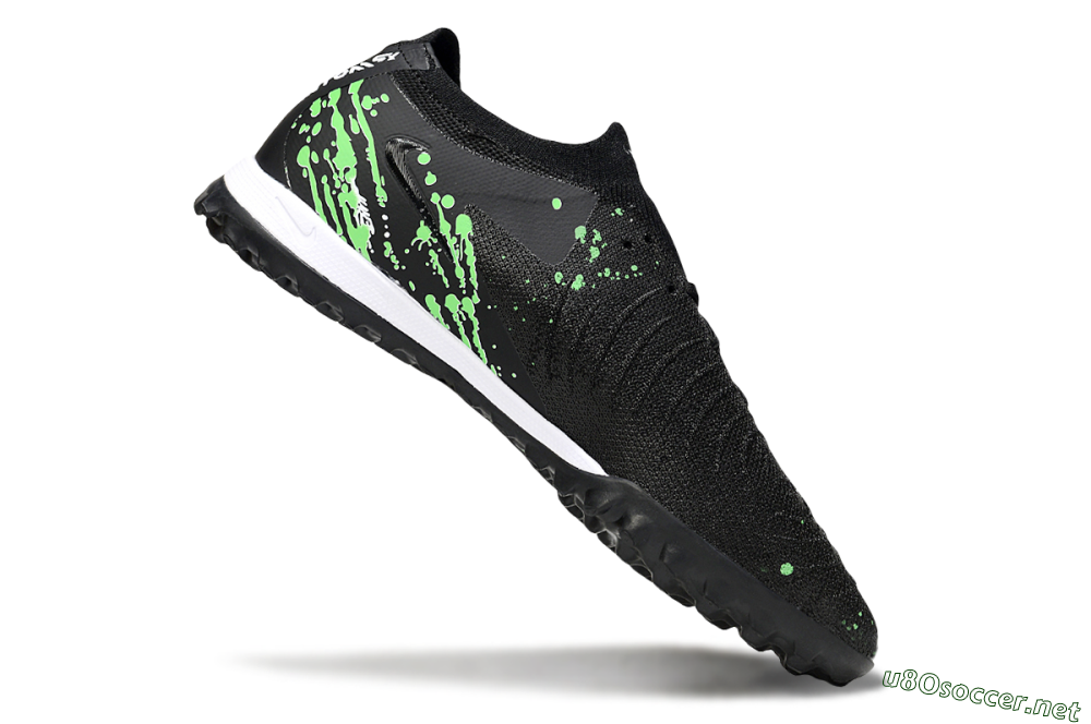 Men's Nike Phantom GX 2 Elite TF Football Shoes - Black/Green/White 4