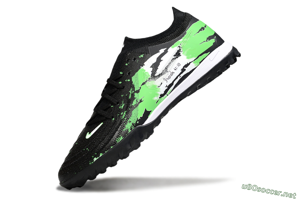 Men's Nike Phantom GX 2 Elite TF Football Shoes - Black/Green/White 5