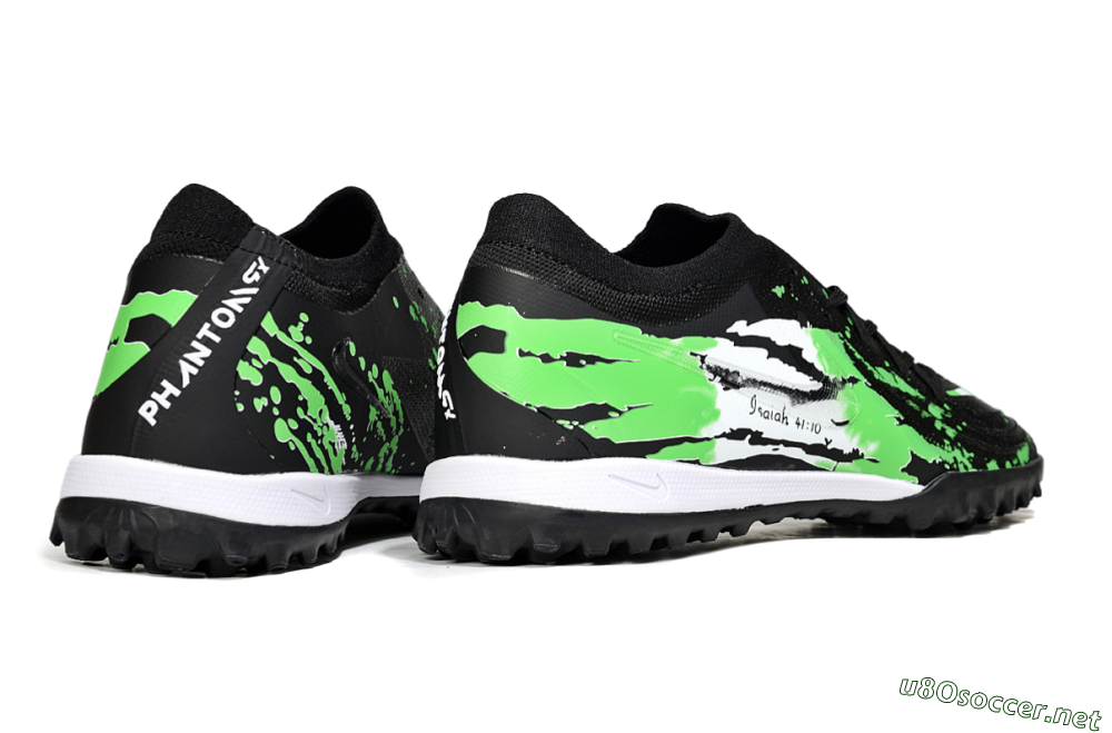 Men's Nike Phantom GX 2 Elite TF Football Shoes - Black/Green/White 6