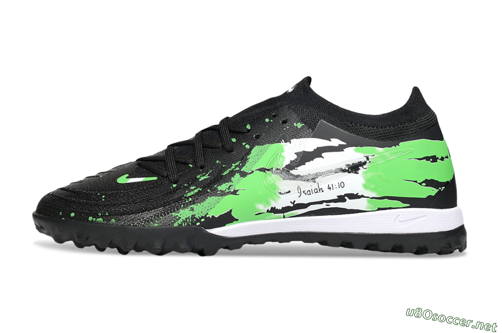 Men's Nike Phantom GX 2 Elite TF Football Shoes - Black/Green/White 0