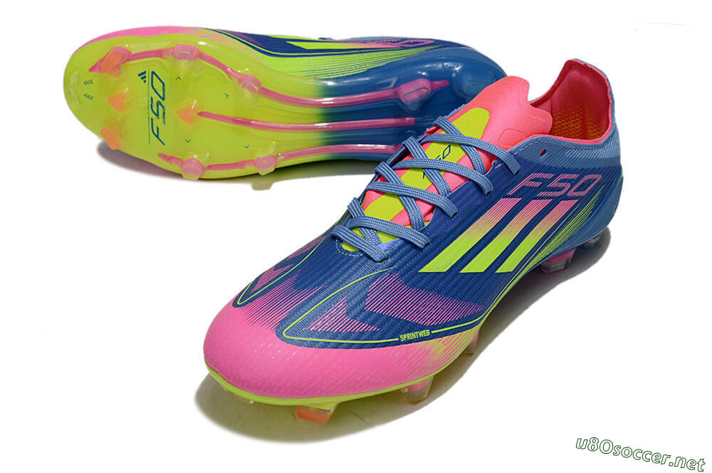 Unisex Adidas F50 Elite FG Football Boots - Blue/Yellow/Pink 3