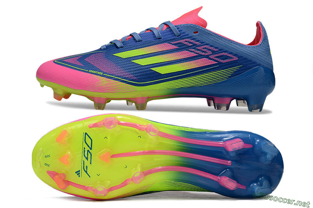 Unisex Adidas F50 Elite FG Football Boots - Blue/Yellow/Pink 1