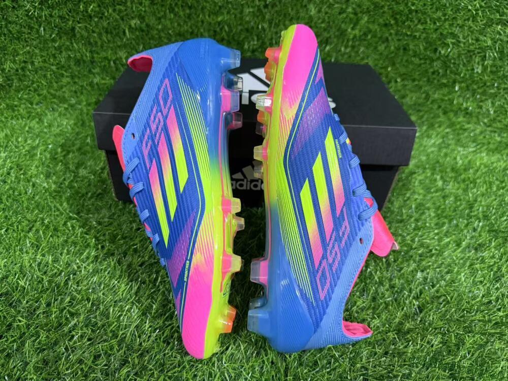 Unisex Adidas F50 Elite FG Football Boots - Blue/Yellow/Pink