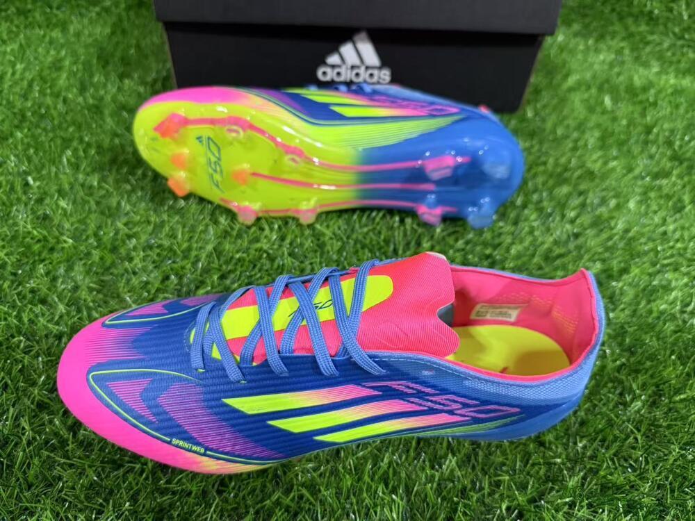 Unisex Adidas F50 Elite FG Football Boots - Blue/Yellow/Pink