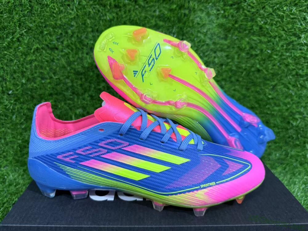 Unisex Adidas F50 Elite FG Football Boots - Blue/Yellow/Pink