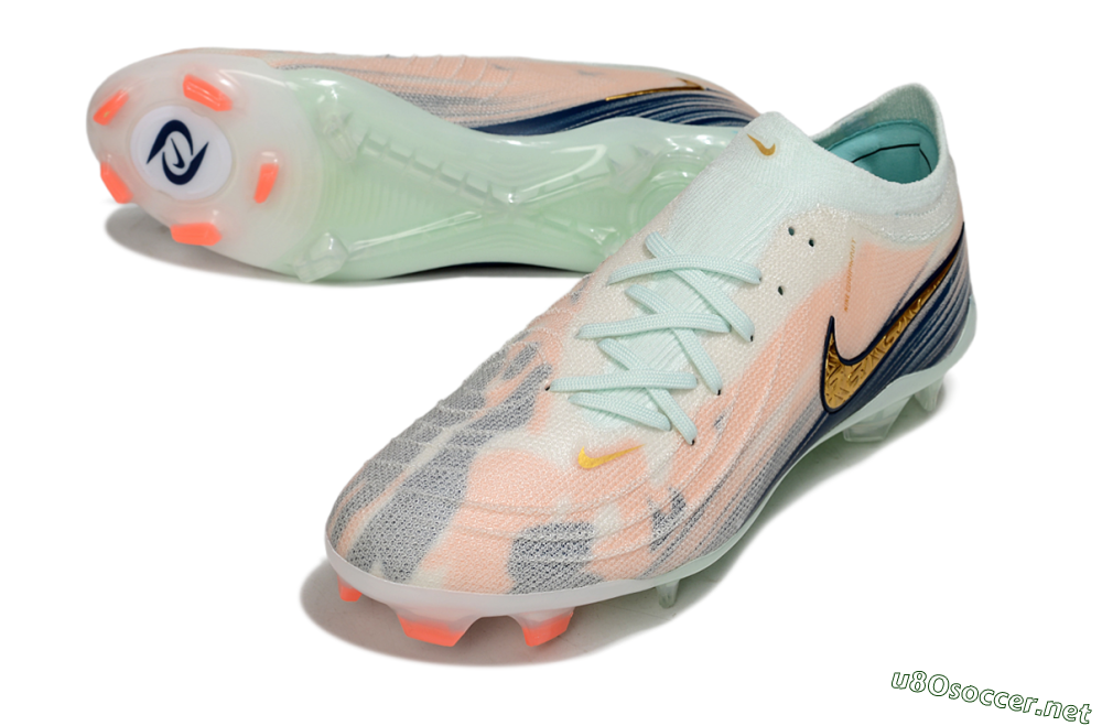 Men's Nike Phantom GX 2 Elite FG Football Boots - Pink/Blue/Gold 3