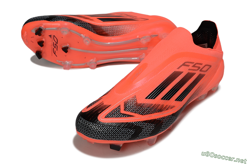 Men's Adidas F50 Elite Laceless FG Football Boots - Red/Black/Silver 3