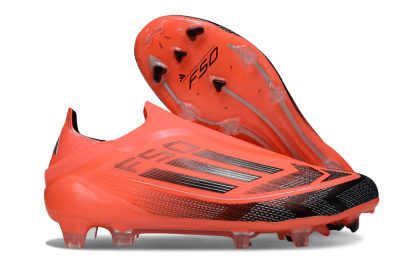 Men's Adidas F50 Elite Laceless FG Football Boots - Red/Black/Silver