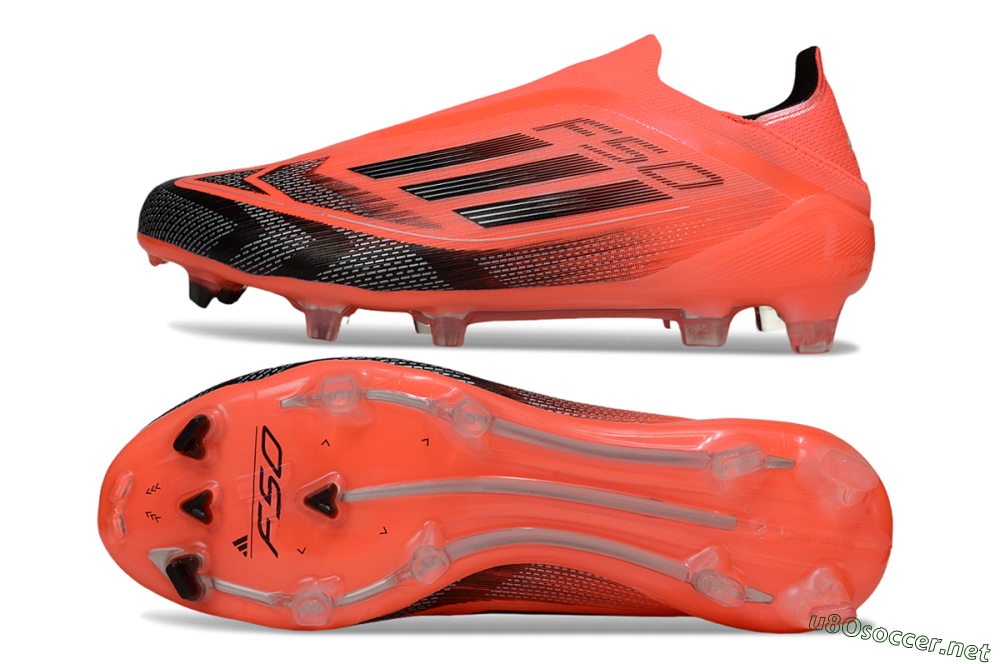 Men's Adidas F50 Elite Laceless FG Football Boots - Red/Black/Silver 1