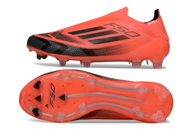 Men's Adidas F50 Elite Laceless FG Football Boots - Red/Black/Silver