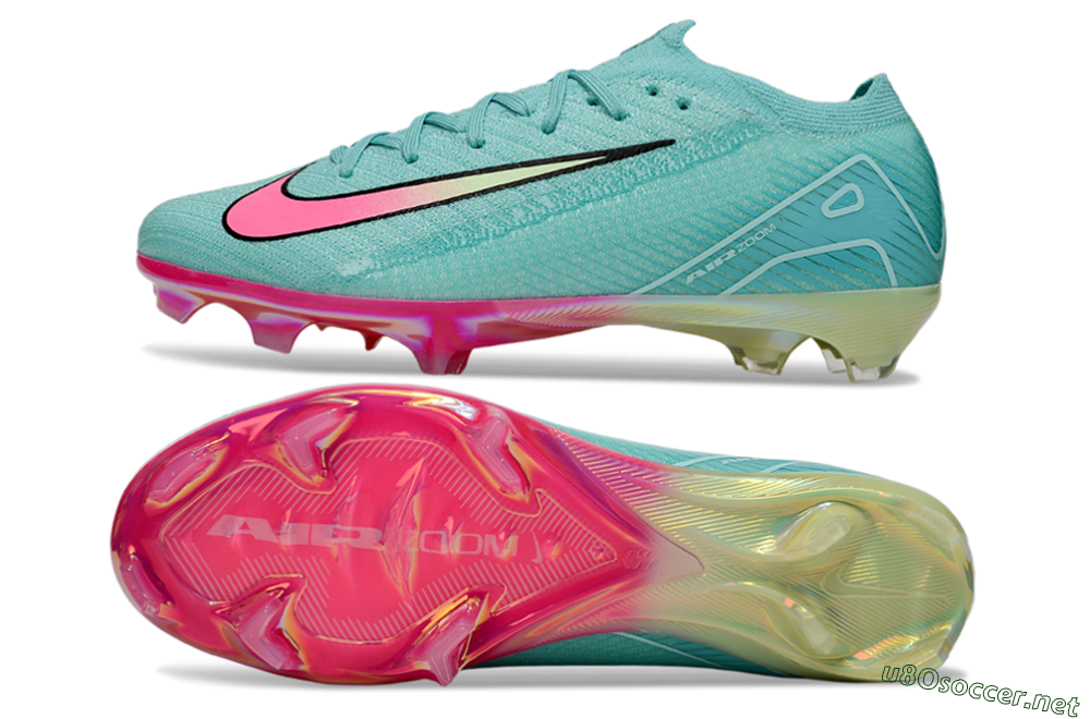 Unisex Nike Air Zoom Mercurial Vapor 16 Elite FG Football Boots - Jade/Pink/Yellow 1