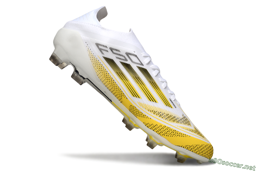 Men's Adidas F50 Elite FG Football Boots - White/Yellow/Black 4