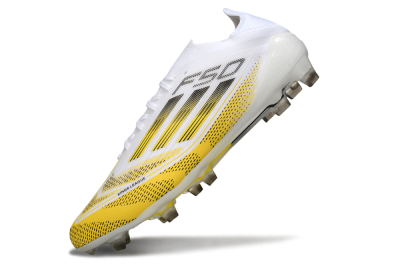 Men's Adidas F50 Elite FG Football Boots - White/Yellow/Black