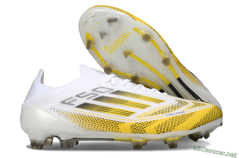 Men's Adidas F50 Elite FG Football Boots - White/Yellow/Black 2