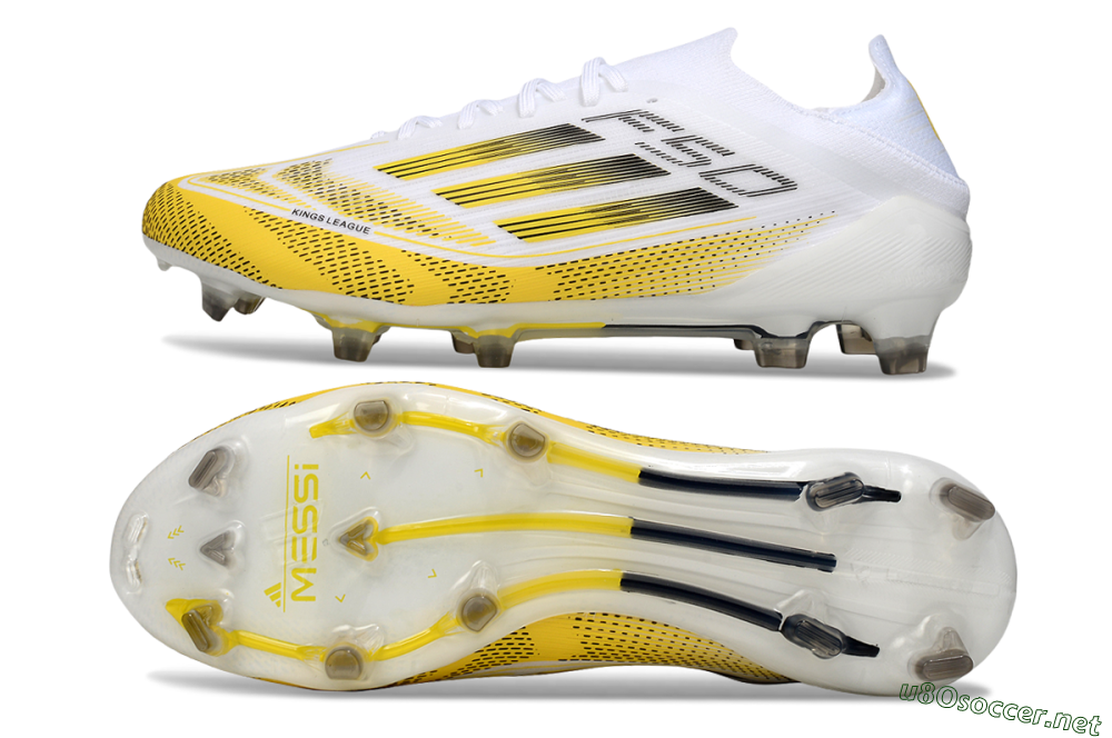 Men's Adidas F50 Elite FG Football Boots - White/Yellow/Black 1