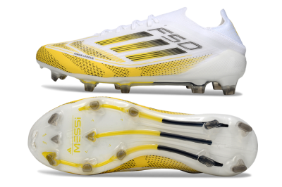 Men's Adidas F50 Elite FG Football Boots - White/Yellow/Black
