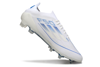 Men's Adidas F50 Elite FG Football Boots - White/Blue
