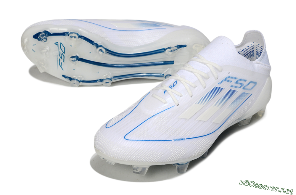 Men's Adidas F50 Elite FG Football Boots - White/Blue 3